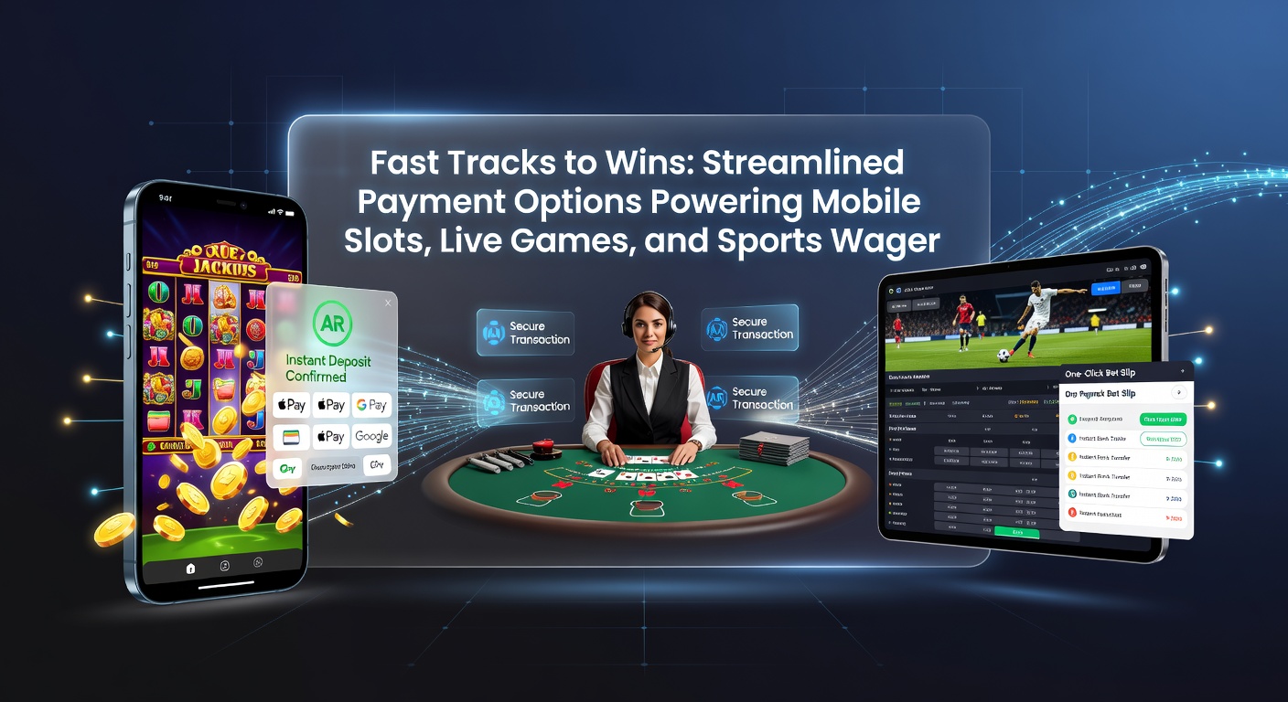 Live-Dealers an einem Blackjack-Tisch auf Smartphone-Bildschirm, neben Sportwetten-Interface mit Live-Quotes und Zahlungsikonen für schnelle Transaktionen